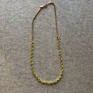 Madewell neon yellow and gold rope necklace